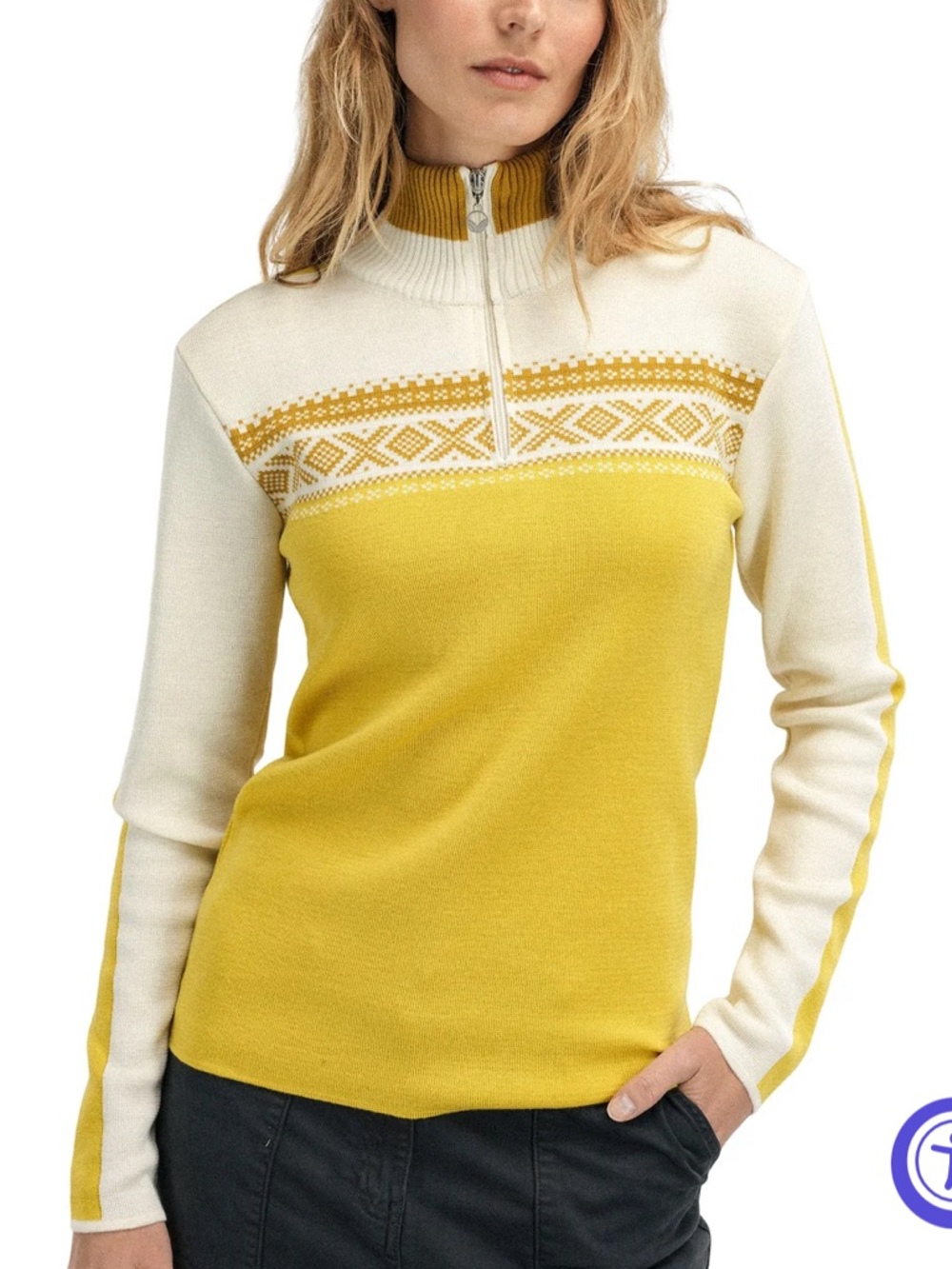 Dale of Norway Dystingen Sweater Women's Sweet Honey/Off White/Mustard Size M